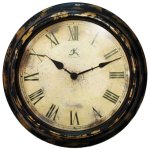 Antiqued Black Metal Wall Clock