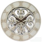 Open Dial White Cast Metal Clock