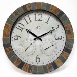 Indoor/Outdoor Clock with Slate Mosaic Border