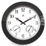 Indoor/Outdoor Black Decorative Tile Clock