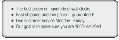 Welcome to Large Wall Clocks - Offering the best prices on hundreds of wall clocks, fast shipping and low prices are guaranteed! image